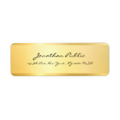 Étiquette Script moderne écriture manuscrite Faux Gold Éléga (Devant)