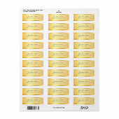 Étiquette Script moderne écriture manuscrite Faux Gold Éléga (Feuille entière)