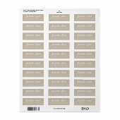 Étiquette Script moderne élégant Gris Mariage Adresse de ret (Feuille entière)