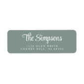 Étiquette Script moderne élégant Sage Green Adresse de retou (Devant)