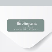 Étiquette Script moderne élégant Sage Green Adresse de retou