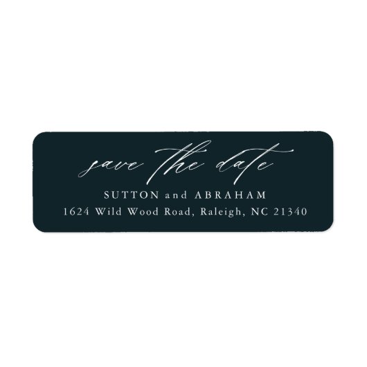 Étiquette Script moderne Enregistrer la date Adresse de reto (Devant)