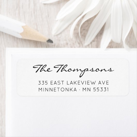 Étiquette Script moderne Nom de famille 09. Adresse de l'exp (En situation)