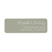 Étiquette Script moderne Sage Green Adresse de retour (Devant)