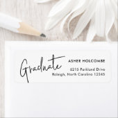 Étiquette Script moderne Simple Graduation Adresse de retour (En situation)