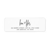 Étiquette Script moderne simple mariage adresse de retour (Devant)