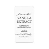 Étiquette Script Personnalisé Maison de Vanille Extrait Étiq (Devant)