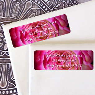 Étiquette Script photo rose rose chaud adresse personnalisée