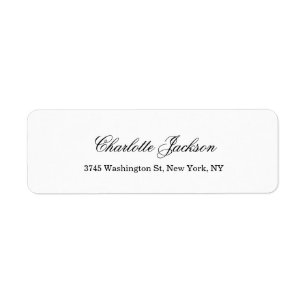 Étiquette Script professionnel minimaliste blanc créatif