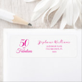 Étiquette Script rose 50 ans et Fabuleux Fête d'anniversaire (En situation)