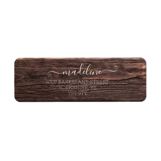 Étiquette Script Rustique Simple Moderne Adresse personnalis (Devant)