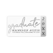 Étiquette Script Silver Gradué | Faux Metallic tendance (Devant)
