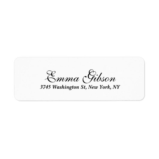 Étiquette Script simple blanc classique professionnel élégan (Devant)