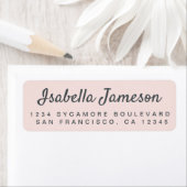 Étiquette Script stylé Nom Pastel Pink Adresse de retour (En situation)
