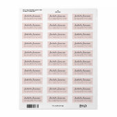 Étiquette Script stylé Nom Pastel Pink Adresse de retour (Feuille entière)