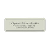 Étiquette Script vert Sage moderne (Devant)