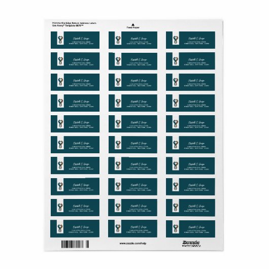 Étiquette Seahorse Romance, Mariage sur la plage (Feuille entière)