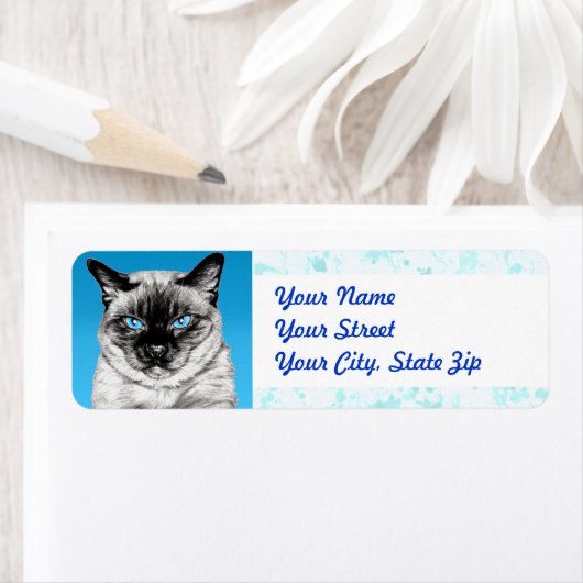 Étiquette Seal Point Siamese (En situation)