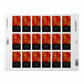 Étiquette Seamless Graphic Design - rouge orange I (Feuille entière)