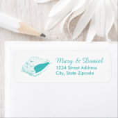 Étiquette Seashell Beach Wedding Adresse de retour Label (tu (En situation)