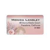 Étiquette Seashell Dreams Beach Wedding rose (Devant)