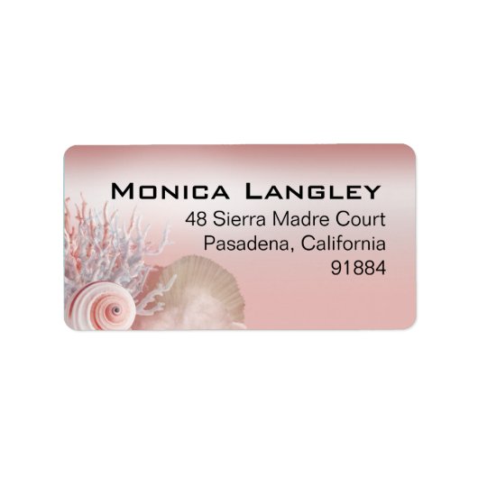Étiquette Seashell Dreams Beach Wedding rose (Devant)