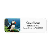 Étiquette Seaside Puffin Illustration | Personalized (Devant)