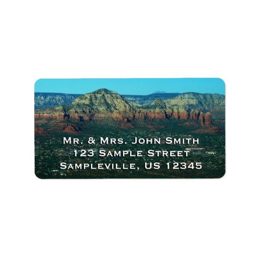 Étiquette Sedona et Coffee Pot Rock vus d'en haut (Devant)