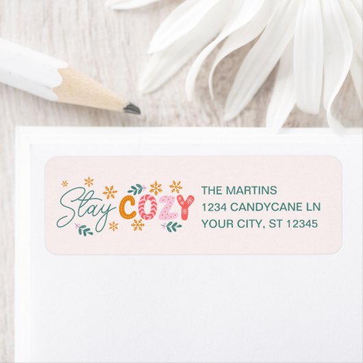 Étiquette Séjour de Noël confortable (En situation)