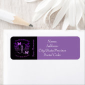 Étiquette Sensibilisation à l'Alzheimer Papillons pourpres É (En situation)