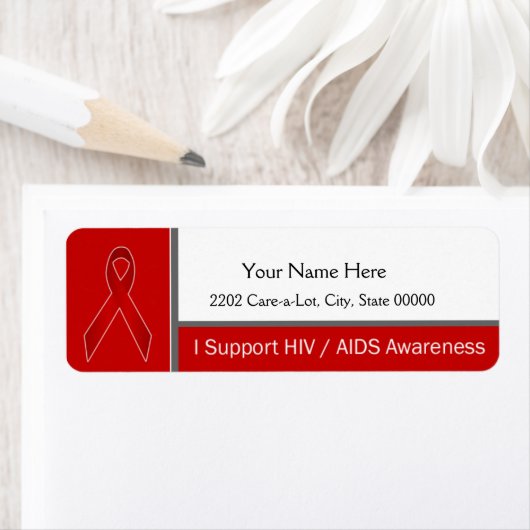 Étiquette Sensibilisation au sida Espoir Foi soutien Adresse (En situation)