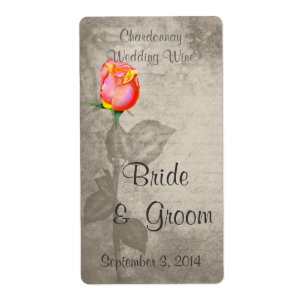 Étiquette Sepia Vintage Spot Color Peace Rose Mariage Vin