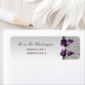 Étiquette Séquences d'argent Faux Bow pourpre et diamant (En situation)