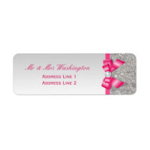 Séquences d'argent Faux Chaud Rose Bow et Diamant