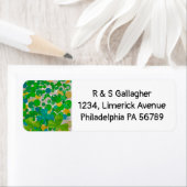 Étiquette Séquin vert de la Saint Patrick (En situation)