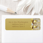 Étiquette Séquines d'or Faux Bow or et Diamant (En situation)