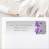 Étiquette Séquins d'argent Faux Lavender Bow et Diamant (En situation)