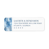 Étiquette Serene Blue Winter Trees (Devant)