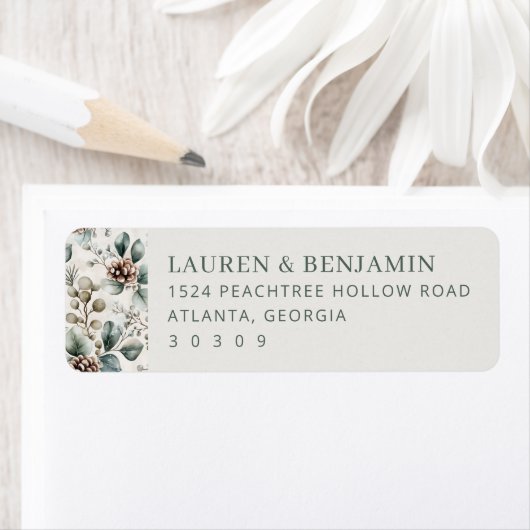 Étiquette Serene Pastel Botanical (En situation)