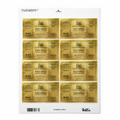 Étiquette Série de face professionnelle Gold Modern (Feuille entière)