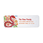 Étiquette Serpent à Papercut Chinois Lunaire Nouvel An 2025 (Devant)