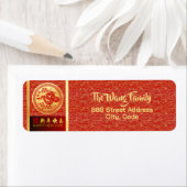 Étiquette Serpent du Nouvel An chinois 2025 RAL1a (En situation)