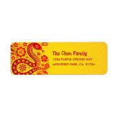 Étiquette Serpent Rouge Huile Jaune Chinois Lunaire Nouvel A (Devant)