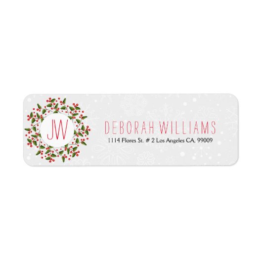 Étiquette Serre de Noël rouge et vert (Devant)