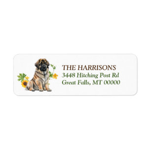 Étiquette Serre de tournesol Leonberger Dog