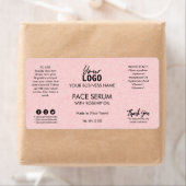 Étiquette Sérum d'huile de visage pour dropper rose professi (En situation)