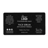 Étiquette Sérum d'huile de visage pour kraft noir profession (Devant)