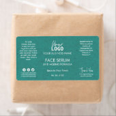 Étiquette Sérum d'huile de visage professionnelle Turquoise (En situation)