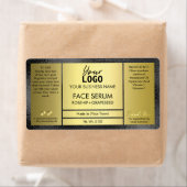 Étiquette Sérum D'Huile Noir Et Or Classique (En situation)