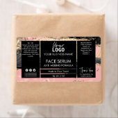 Étiquette Sérum D'Huile Noir Et Rose De Visage (En situation)